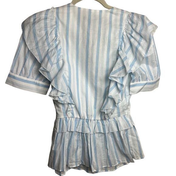 J. Crew Ruffle Wrap Top in Stripe NWT. Sz. XXS - Picture 9 of 9